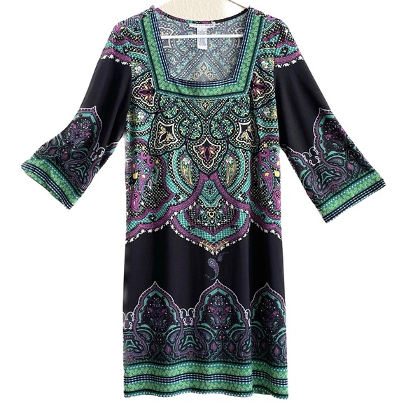 Dress - Women’s 12 - Madison Leigh - Black, Geometric Design in Great Colors - Picture 1 of 5